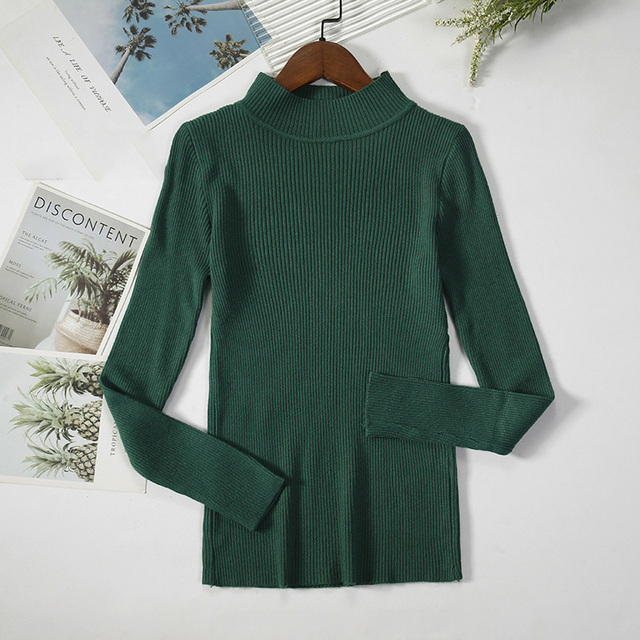 Autumn Winter Basic Turtleneck Sweaters Women Knitting Bottoming Sweaters Warm Pullovers Slim Long Sleeve Tops Female