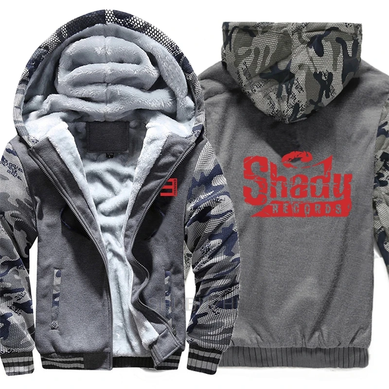 Shady Records толстовки зимняя камуфляжная куртка с рукавами мужские флисовые толстовки Eminem - Цвет: same as picture