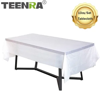 

TEENRA 10Pcs Plastic Disposable Tablecloth Wedding Birthday Party Table Cover Waterproof Disposable Tablecloth Home Decoration