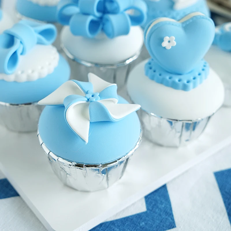 

fondant cupcake artificial fake fondant cake molds clay sky blue decorations fitting event show/store showcase