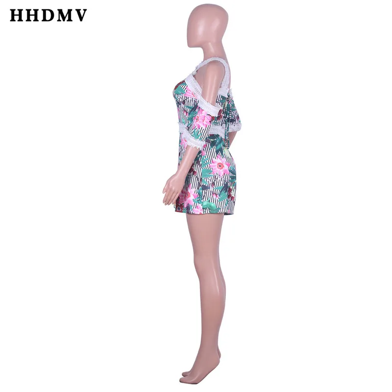 HHDMV NK003 Новая мода на каждый день или на выход; стиль для девочек; комбинезоны с коротким рукавом, с бретелями через шею, росы рисунок на задней стороне комбинезоны, короткие брюки