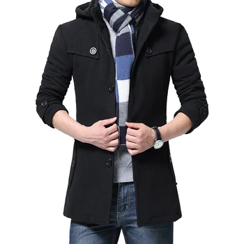

Autumn Winter Woolen Coat Male Slim Large Size Windbreaker Men Thick Extra Long Wool Coat Mens Casual Overcoat 5xl 6xl