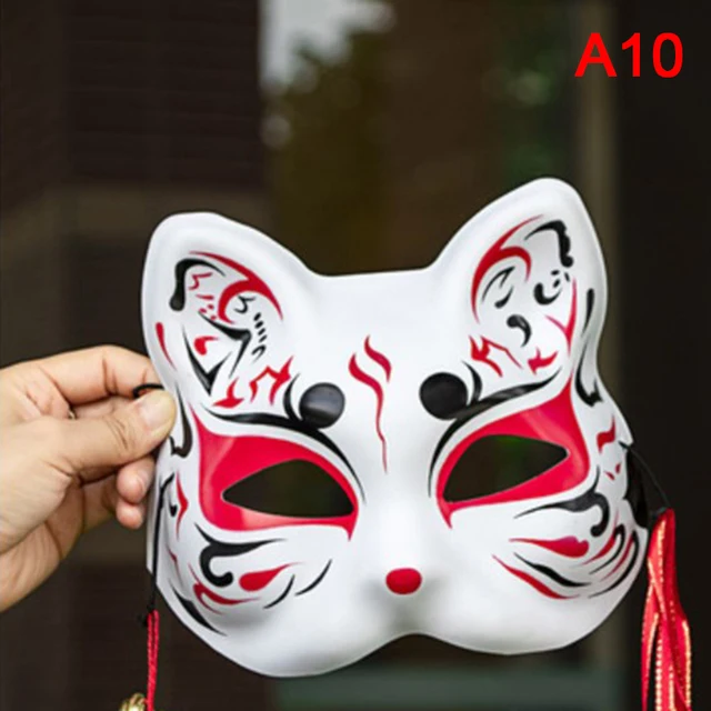 1pc Anime Demon Slayer Fox Mask Hand painted Japanese Mask Half 