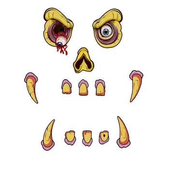 

1 Set Funny Halloween Sticker Creative Wall Ornament Decorative Door Sticker