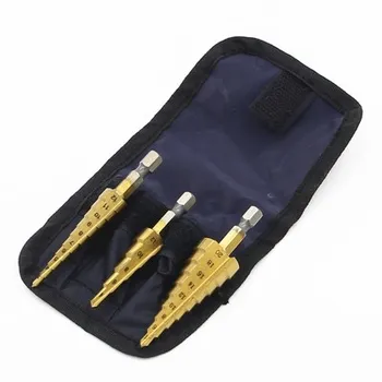 

By DHL 50 Set 3pc Quick-change Hex Shank larger Titanium Coated Step Drill Bit Set M2 Tool