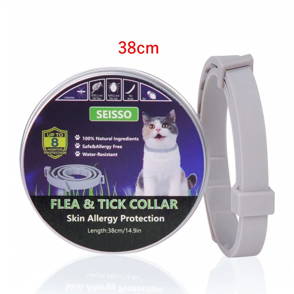 New Pet Cat Dog Collar Mosquitoes Repellent Collars Insect Control Ring Outdoor Protective Adjustable Flea And Tick Collar - Цвет: 38cm