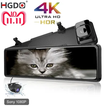 

New HGDO12" 4K Car DVR 2160P Sony IMX415 Rear View Mirror Camera 1080P Rear camera Dash Cam Video Recorder Registrar with Mount
