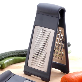 

Cheese Grater Shredder Stainless Steel - Food Grater for Kitchen - Vegetable Grater - Two Fold Grater - Fruit Grater, Gray
