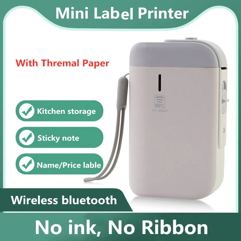 

Dropship price Mini Wireless Printer Bluetooth Thermal Label Printer D11 Price Labeller Label Office Tag Price Printer #R30