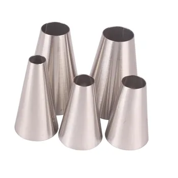 

New Arrival 5pcs/set Round Nozzle for Cream Large Metal Cake Decorating Tips Set Baking Tools Pastry Nozzles Cake Decorating