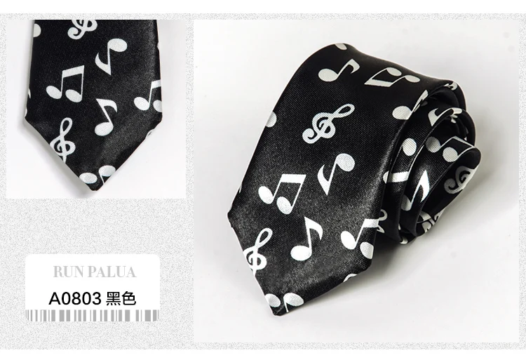 Галстуки женские Забавные музыкальные узоры с принтом элегантные унисекс пары BF Универсальные женские галстуки корейский стиль