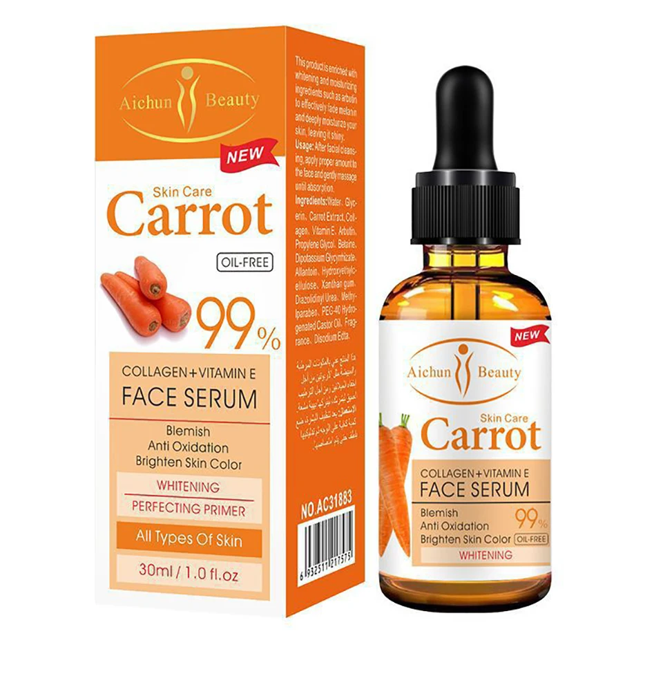 Dark Spot Corrector Whitening Serum Face Bleaching Serum Brighten Blemish Freckle Remover Natural Carrot Essence Korea Skin Care