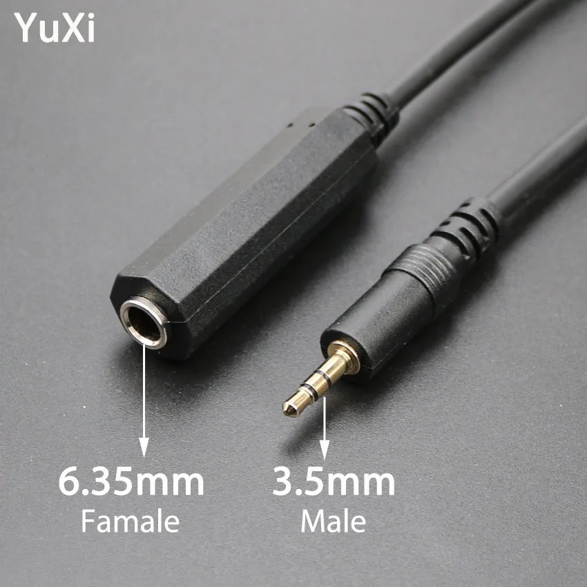 

YuXi 3.5 mm Audio Plug Extension Conversion Cable Stereo 3.5mm male to 6.35mm Female Stereo Cable Adapter for Headphones