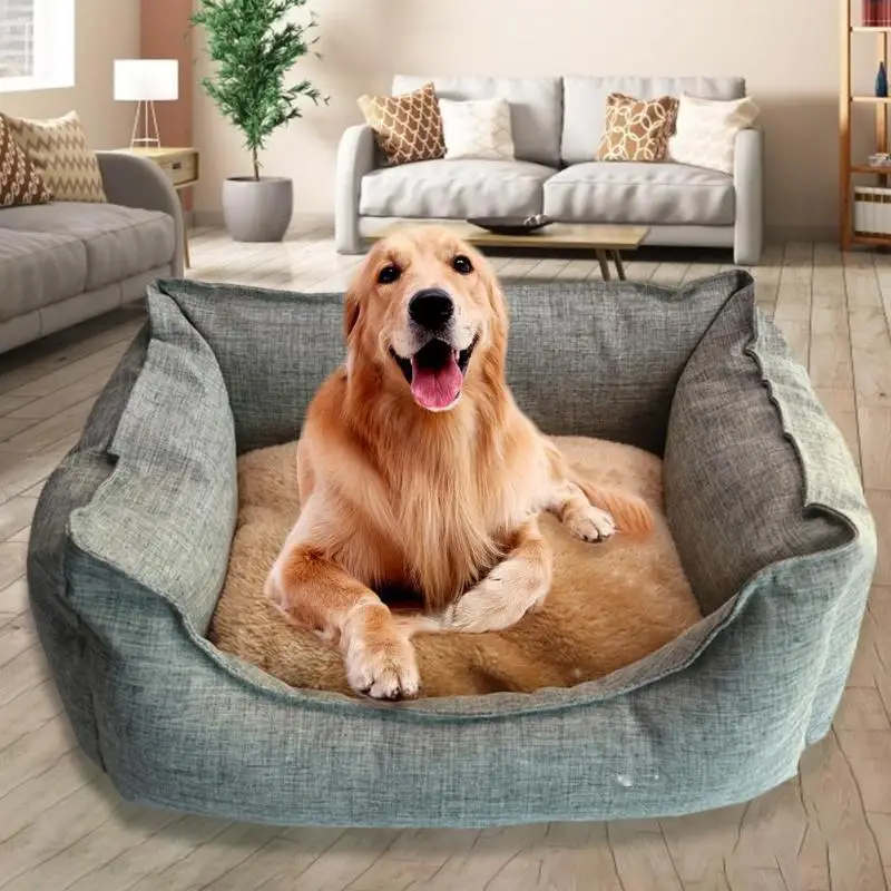 Plush Dog Sleep Bed Pet Lounger Cushion Cat Dog Kennel Winter Puppy Sofa House Bed Pet Supplies S M L Plush Dog Sleep Bed Pet Lounger Cushion Cat Dog Kennel Winter Puppy Sofa House Bed Pet Supplies S M L