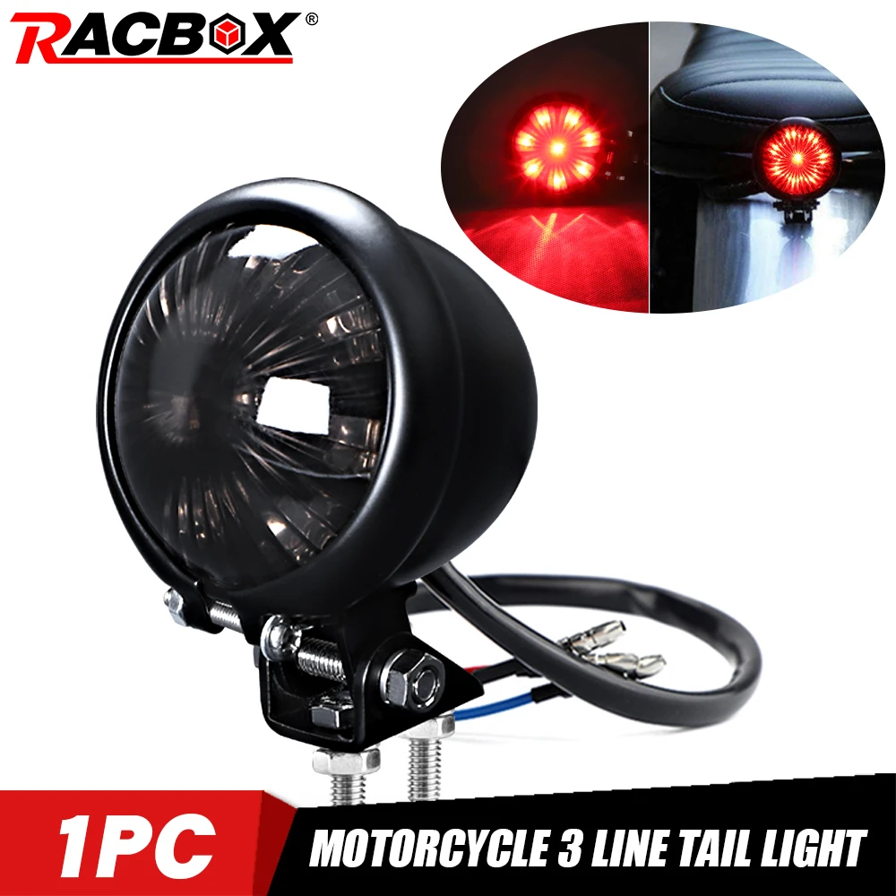 Motorbike LED Taillight License Plate Light For Harley Chopper Bobber Café Racer 