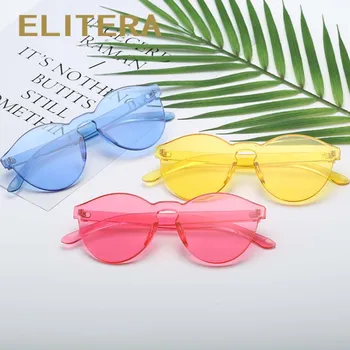 

ELITERA New Cat Eye Sunglasses Women fashion Frameless Solid color Sun Glasses Candy colors lentes de sol mujer UV400