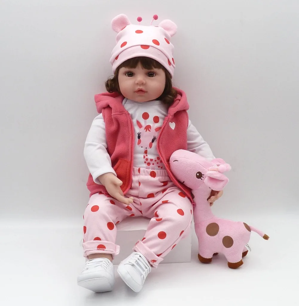 

bebes reborn doll 47cm soft silicone reborn toddler baby dolls com corpo de silicone menina Christmas surprice gifts lol doll