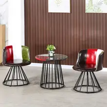 Chaises rotatives nordiques de luxe, Tables de négociation, en fer, pour balcon, patio