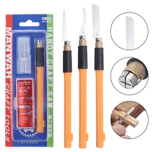 1 pçs mini afiada navalha viu kit diy prático multifunções lâmina de artesanato modelo hobby navalha ferramenta com 3 lâminas