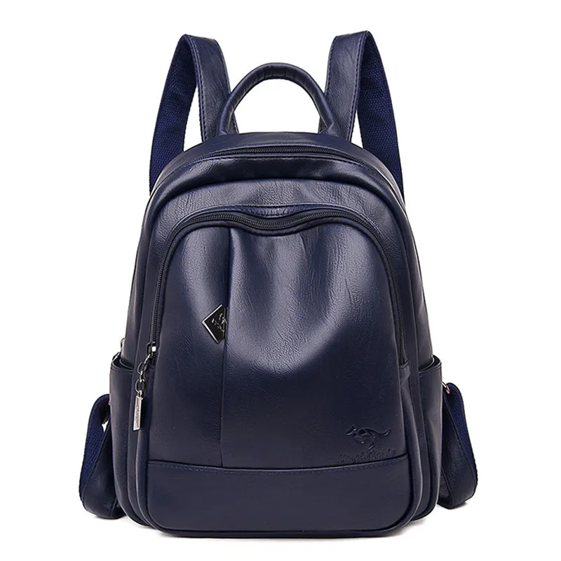 Классический женский рюкзак, высококачественные кожаные рюкзаки, школьные сумки для девочек-подростков, рюкзак Mochila Feminina Sac A Dos Femme - Цвет: BLUE