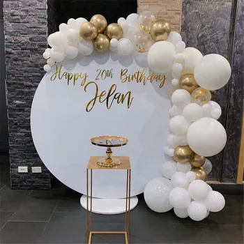

White Gold Balloon Garland Arch Kit Baby Shower Decoration Metal Helium Latex Balloons Birthday Wedding Anniversary Party Globos