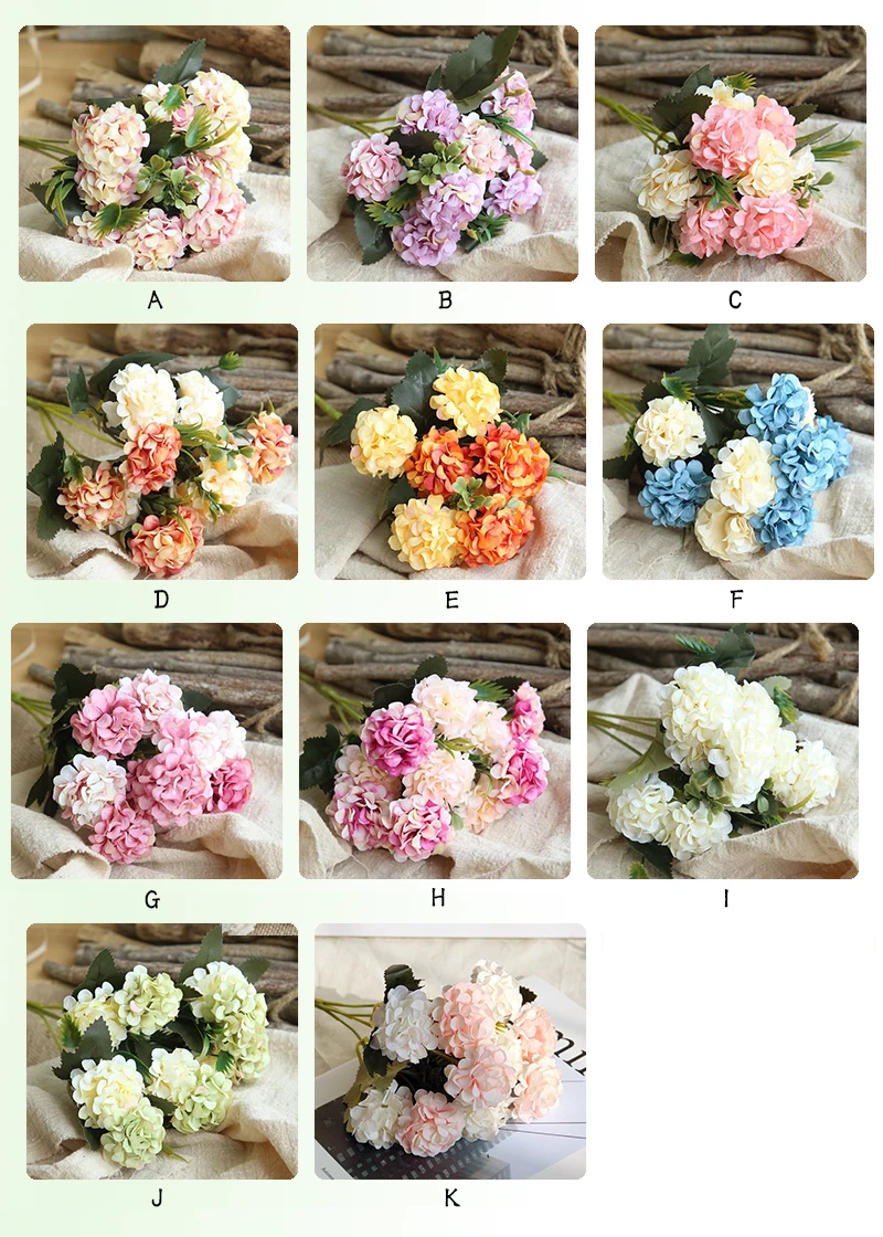 JAROWN 10 Head Ball Chrysanthemum Bouquet New Style Wedding Home Decoration Artificial Flowers Silk Flowers Luxury Home Decor (121)