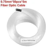 Câble de Fiber optique en plastique PMMA, 0.75mm x 50 pièces x 5M, lueur d'extrémité, pour tous les types de moteur lumineux LED, bricolage effet ciel étoilé