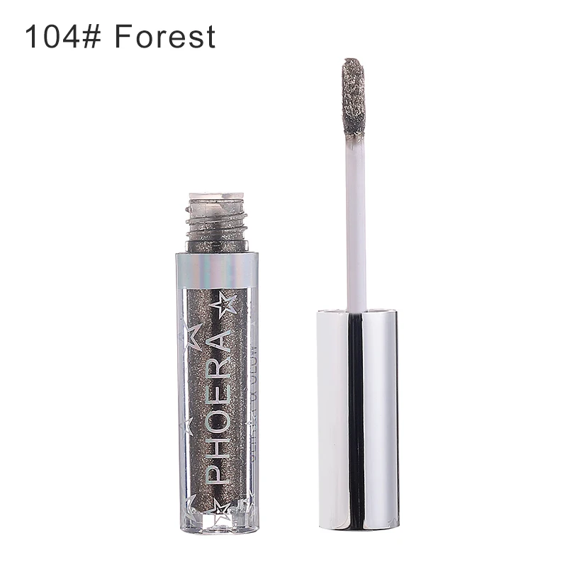 104 Forest 1 шт., профессиональные металлические алмазные жемчужные водянистые тени для век, сверкающие, вечерние, Сияющие, модные жидкие тени для век, макияж, красота, TSLM1 - Цвет: 104 Forest