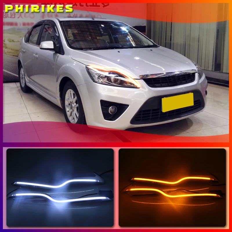 

2Pcs/set Waterproof LED Daytime Running Light DRL For Ford Focus Sedan 2009-2011 Fog Lamp Modify Fog Head white Lamp