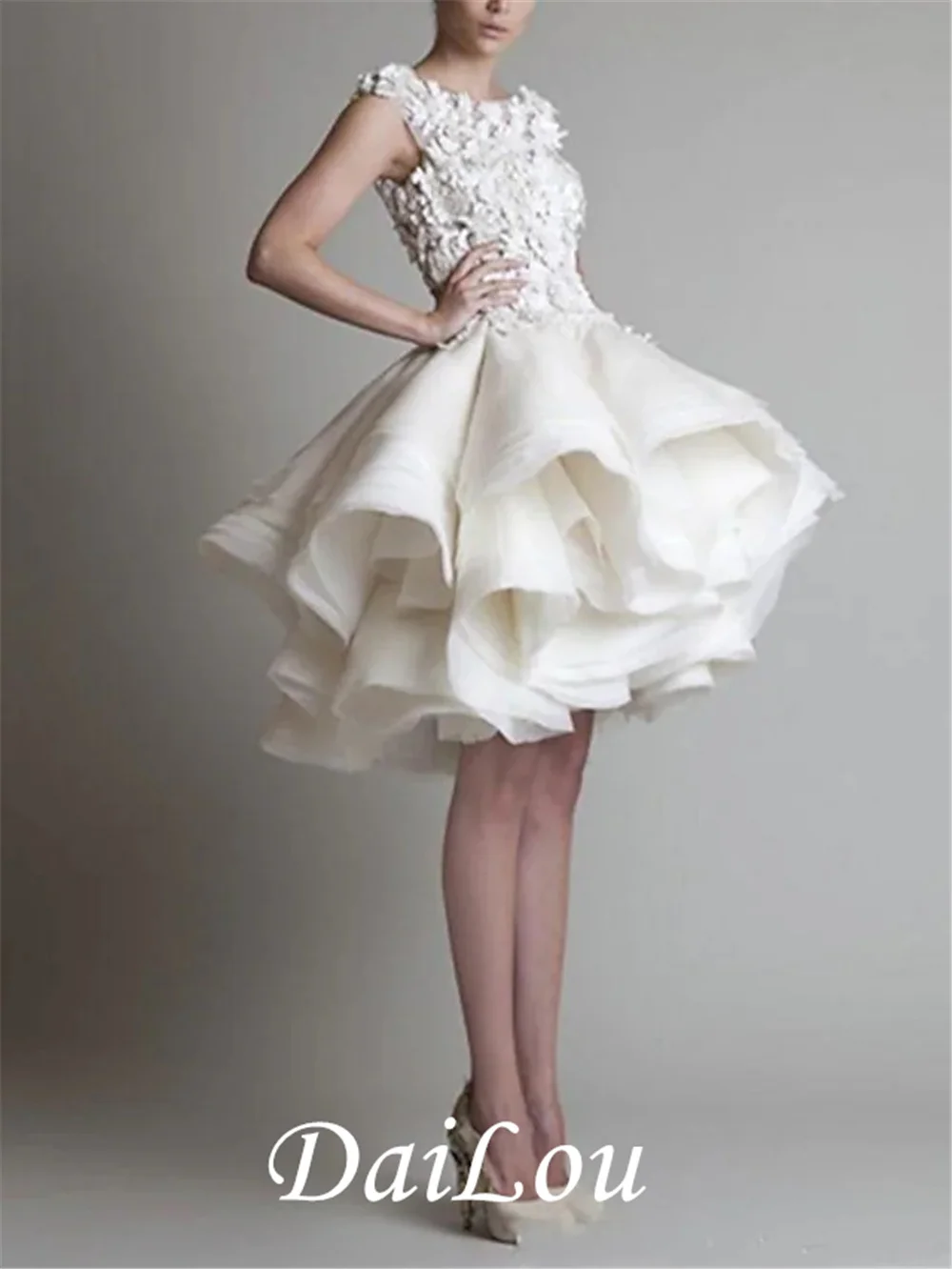 Sleeveless Short Organza Cocktail Dress, cocktail dress