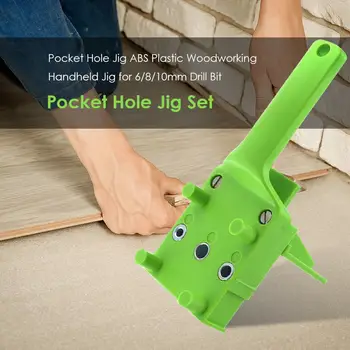 

Pocket Hole Jig ABS Woodworking Handheld Jig for 6/8/10mm Drill Bits Dowel Joints Drilling Carpentry Guide Tools