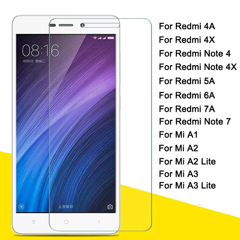 Для xiaomi redmi 7a 6a 4a стекло для mi a1 a2 a3 lite light защита экрана redm 4x note 7 5a защитное