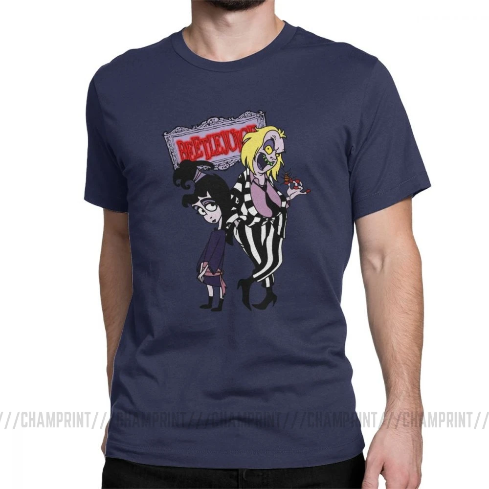 Beetlejuice Лидия группа футболка для мужчин Мода хлопок футболка круглый воротник футболки с коротким рукавом размера плюс Топы - Цвет: Тёмно-синий