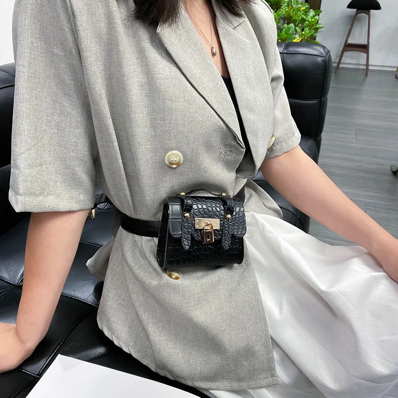 Belt Purse Wallet Waist-Bag Crossbody Crocodile-Pattern Female Mini Fashion Ladies Messenger-Bag