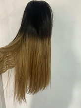Peluca con malla Frontal de cabello humano para mujer, postizo de encaje Frontal 13x4, Color marrón y Rubio, ombré, pelo Remy brasileño de 2/27 colores