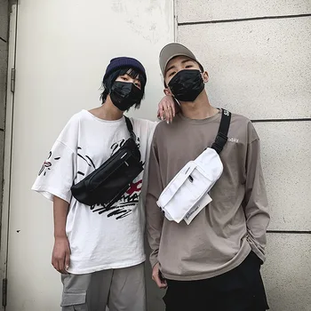 

Fashion Simple Nylon Waterproof Belt Bag Unisex Couple Personality Chest Bag Harajuku Style Ulzzang Shoulder Crossbody Bag