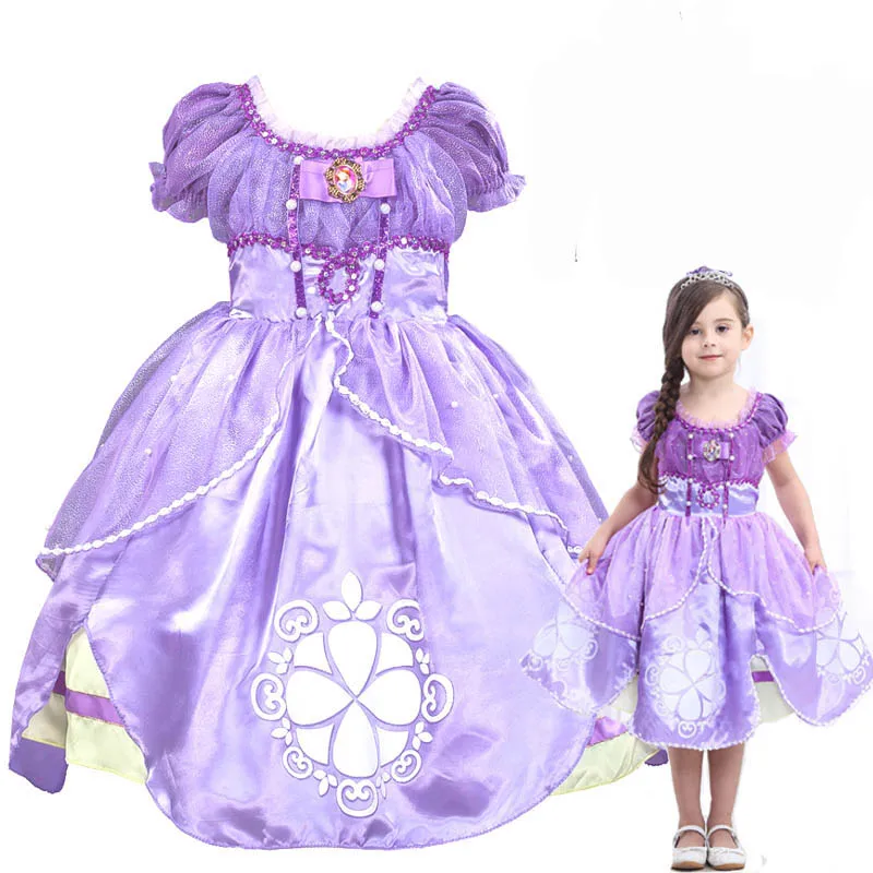 Halloween Sophia Princess Dressing Up Girl Short Sleeve Performance Party Cosplay Costume Dress |