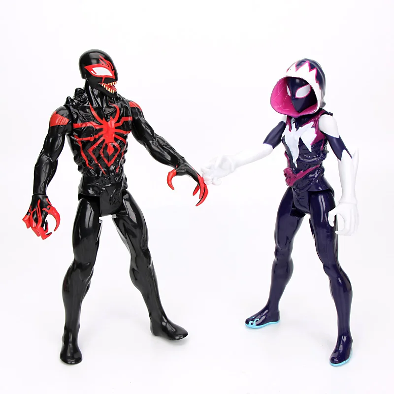 30CM Marvel Toys Spider-man Maximum Venom Titan Hero Series GHOST-SPIDER  Miles Morales PVC Action Figure Superhero Spiderman