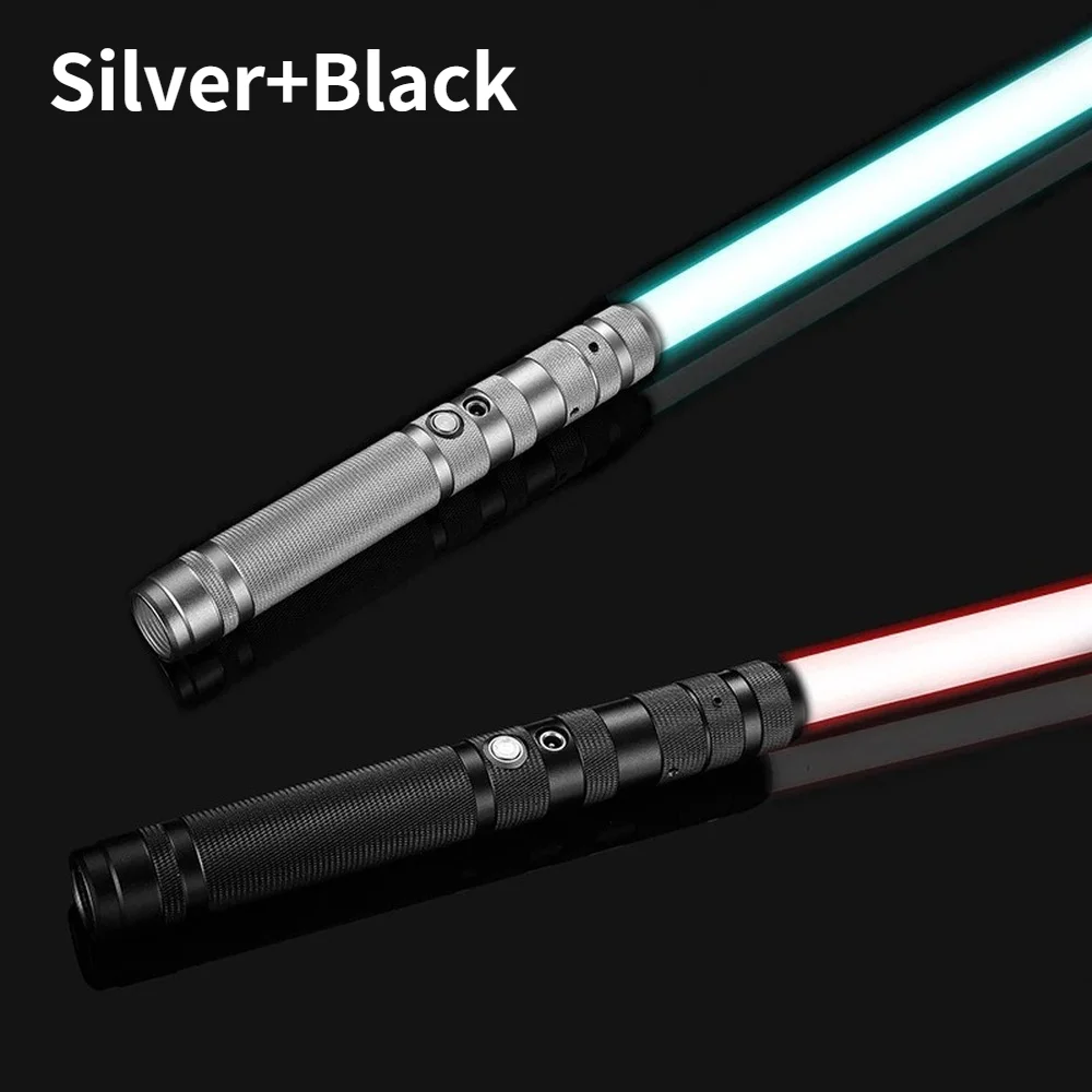 RGB световой меч 7 цветов меняющий цвет металлический лазерный 80 см 2 в 1 для ролевых