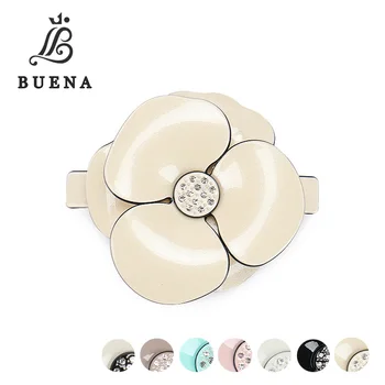 

Camellia Cellulose Acetate Hair barrette Ponytail Holders Hair Elastics with Rhinestone Crystal Hair Bands for Women