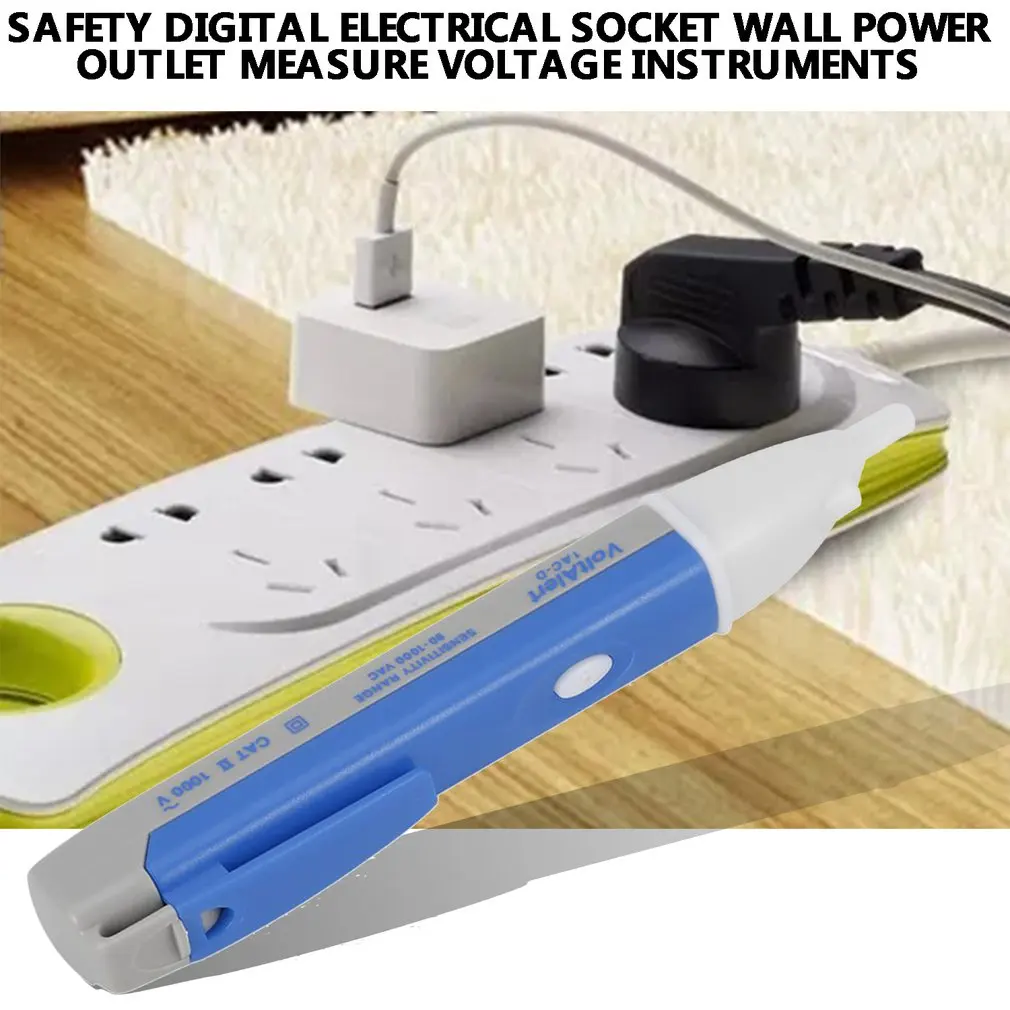 Digital Electrical Socket Wall AC Power Outlet Voltage Detector Sensor Tester Pen 90-1000V Measure Voltage Instruments voltage detector