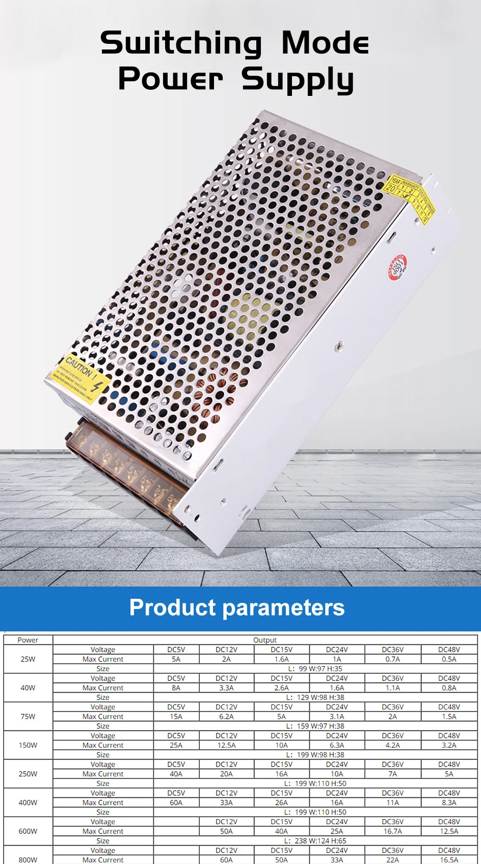 smps única saída monitor de comutação adaptador de alimentação ac para dc transformador