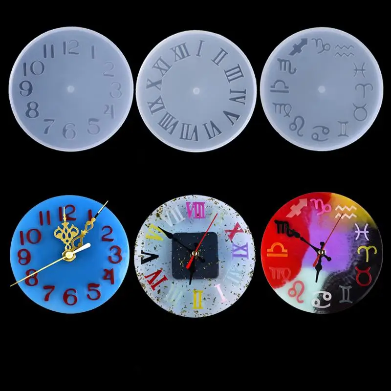 

5 Style Silicone Clock Expoxy Mold Multifunction Pendant Jewelry Accessories Handcraft Jewelry Clock Craft Making Mould Round