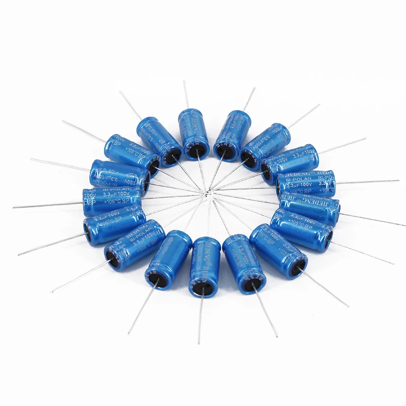 1pcs 3.3UF/100V electrodeless axial electrolytic capacitor divider horizontal capacitor tweeter capacitor
