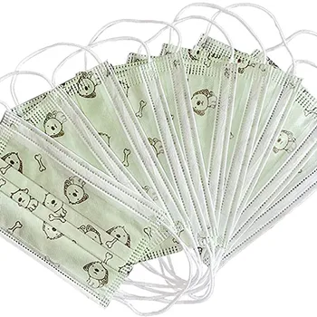 

50pc Kids Girls Disposable Maske Children Facemask Cartoon Animal Face Cover Fabric Elastic Ear Loop Mouth-muffle Mascarillas