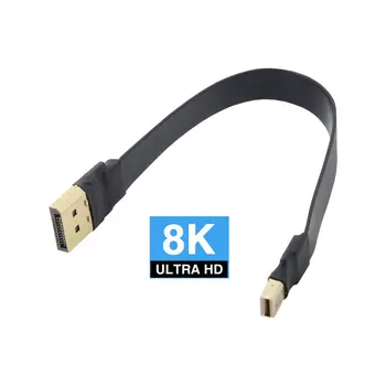 

Slim Flat Soft Active Male to Male Fast Transfer Ultra FHD Displayport to Mini DP 4K 60hz Cable 0.2m