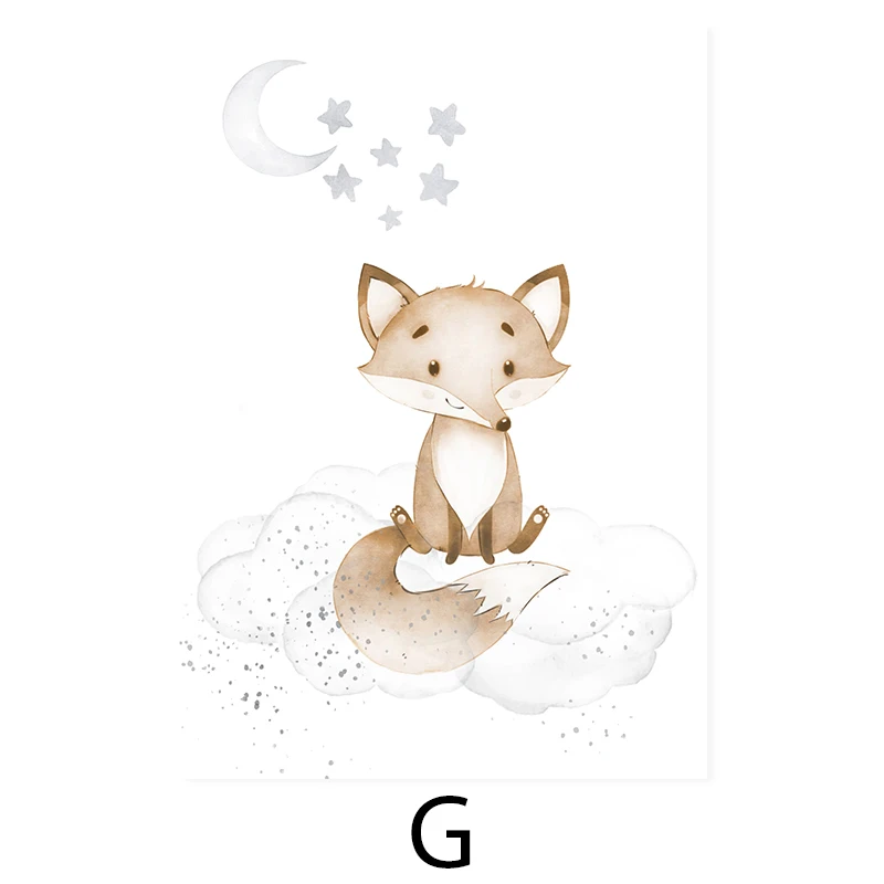 Animal-Deer-Lion-Monkey-Elephant-Nursery-Poster-Wall-Art-Canvas-Painting-Picture-Kid-Bedroom-Living-Room (10)