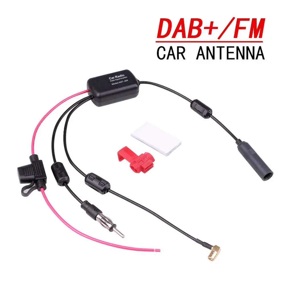 Adaptateur de câble répartiteur d'antenne stéréo DAB + FM + pour voiture,  amplificateur de signal radio, amplificateur de signal d'antenne, FM, AM,  accessoires de voiture, 12V