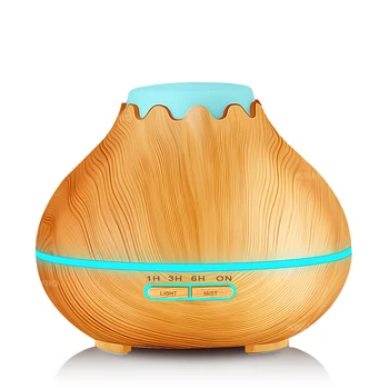 

400ml Volcanic light wood grain air humidifier aromatic oil diffuser aromatherapy electric atomizer with 7 LED lights for home