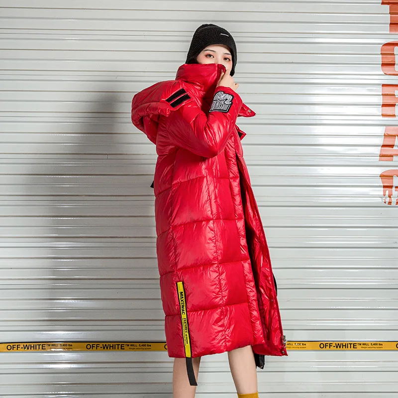 2020 Winter Women's X-Long Down Jacket Hooded